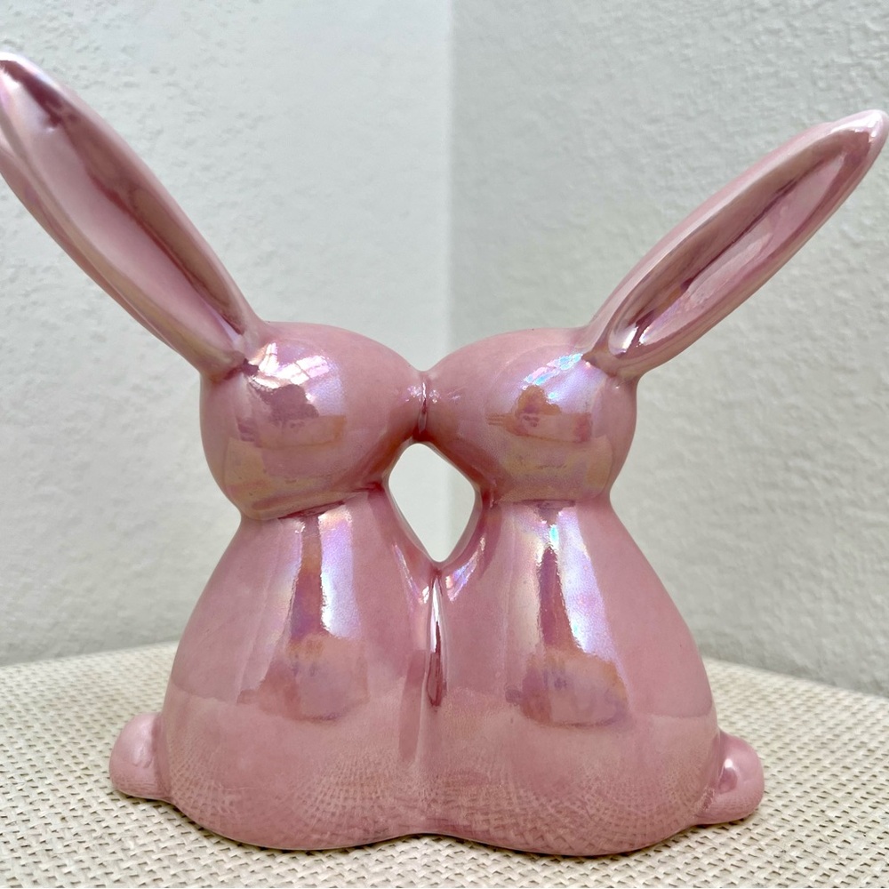 Bunny Patch - Pink, Iridescent Bunnies in Love
